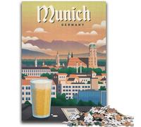 Puzzle per adulti 1000 pezzi difficili giochi educativi fai da te giocattoli di Monaco di Baviera è ideale come regalo per tutta la famiglia (dimensioni 38x52cm)