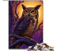 Puzzle per adulti 1000 pezzi difficili Gufo sull'albero, gioco di giocattoli Ogni pezzo è unico - Gioco divertente e stimolante per tutta la famiglia per bambini dai 14 anni (dimensioni 50x75cm)