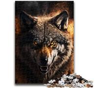 Puzzle per adulti 1000 pezzi difficili Il ritratto del lupo Antistress Sfida difficile Offerta come regalo per tutta la famiglia 26x38cm