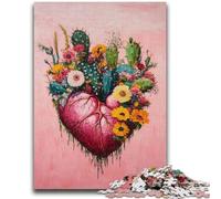 Puzzle per adulti 1000 pezzi difficili, pianta, cuore, aiuta il cervello, esercizio, giocattoli avvincenti per coltivare la pazienza, adatti alle coppie, 26x38cm