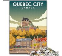 Puzzle per adulti 1000 pezzi difficili poster di viaggio della città di Quebec, per gioco educativo sfida giocattolo arredamento unico per la casa e regali 50x75cm