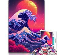 Puzzle per adulti 1000 pezzi Difficili puzzle della Grande Onda di Kanagawa per adulti,giocattoli da gioco Ogni pezzo è unico - Gioco divertente e stimolante per tutta la famiglia (dimensioni 38x26cm)