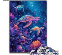 Puzzle per adulti 1000 pezzi difficili Tartaruga marina, giocattoli educativi per l'apprendimento, giochi per famiglie, regali e compleanni unici (dimensioni 26x38cm)