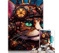 Puzzle per adulti 1000 pezzi difficili Techno Cat Puzzle da 1000 pezzi, giochi educativi Decorazione da parete Regali unici per compleanno e Natale (dimensioni 38x26cm)