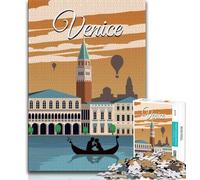 Puzzle per adulti 1000 pezzi difficili Venezia Italia Viaggi Arte, giocattoli educativi per l'apprendimento Giochi per famiglie Gioco educativo per compleanno, Natale (38x26cm)