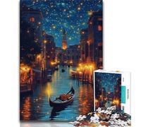 Puzzle per adulti 1000 pezzi difficili Venezia sotto il cielo notturno Puzzle per adulti gioco educativo per famiglie Adatto per la decorazione della scrivania 75x50cm