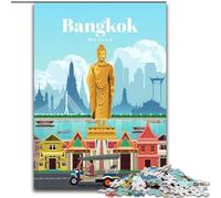 Puzzle per adulti 1000 pezzi Difficili viaggi a Bangkok Giocattoli educativi per l'apprendimento Giochi per famiglie Gioco educativo per compleanno, Natale (50x75cm) 1000 pezzi