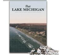 Puzzle per adulti 1000 pezzi difficili Visita il lago Michigan, per e dai 14 anni in su Giocattoli educativi Giochi per famiglie Regalo di compleanno 26x38cm
