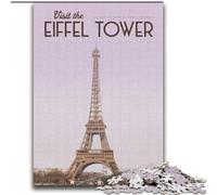 Puzzle per adulti 1000 pezzi difficili Visita la Torre Eiffel Giocattoli educativi per l'apprendimento Giochi per famiglie Gioco educativo per compleanno, Natale (38x52cm) 1000 pezzi