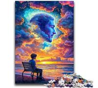 Puzzle per adulti 1000 pezzi difficili viso umano nuvola colorata aiuta il cervello a esercitare giocattoli avvincenti per coltivare la pazienza adatti alle coppie 26x38cm