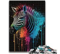 Puzzle per adulti 1000 pezzi difficili Zebra colorati per età 14+ Giochi educativi per adulti e adolescenti Opera d'arte regalo 26x38cm