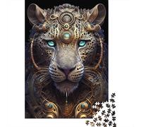 Puzzle per adulti 1000 pezzi Dio mistico Leopardo Puzzle in legno per adulti Giochi di puzzle sostenibili Regali di Halloween 1000 pezzi (75x50 cm)