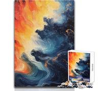 Puzzle per adulti 1000 pezzi, dipinti astratti di fuoco e ghiaccio, giocattoli, giochi educativi, decorazioni da parete, regali di Babbo Natale segreto, dimensioni 50x75cm