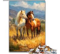 Puzzle per adulti 1000 pezzi, dipinto a olio di cavalli, gioco per famiglie, antistress, sfida difficile, rafforza l'amore tra coppie dimensioni 50x75cm