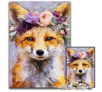 Puzzle per adulti, 1000 pezzi, dipinto a olio di volpe, puzzle in legno, giocattoli educativi per l'apprendimento, ideali come regali per tutta la famiglia dai 14 anni in su, 50x75cm