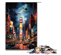 Puzzle per adulti 1000 pezzi dipinto al neon New York Times Square Puzzle in legno 1000 pezzi (75x50 cm)