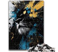 Puzzle per adulti 1000 pezzi Dipinto astratto di leone per età 14 e oltre Giochi divertenti Attività divertenti a casa, regali di compleanno, regali di viaggio 38x26cm