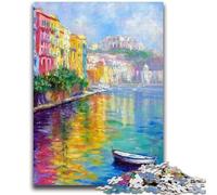 Puzzle per adulti 1000 pezzi dipinto di Napoli, Italia, lungomare 1000 pezzi per adulti, gioco a quiz ideale come regalo per tutta la famiglia 50x75cm