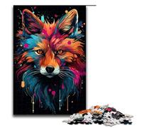 Puzzle per adulti 1000 pezzi Disegno a colori di una volpe Puzzle impossibile Gioco per famiglie Antistress Sfida difficile 75x50cm
