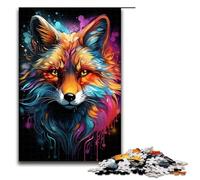 Puzzle per adulti 1000 pezzi Disegno a colori di una volpe Puzzle impossibile Gioco per famiglie Antistress Sfida difficile 75x50cm