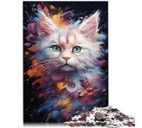 Puzzle per adulti 1000 pezzi Disegno Gatto Puzzle Divertenti in Famiglia Sfida Intelligenza Cervello Giocattoli Avvincenti 19,7 "x 29,5" per Adolescenti Età 14 Anni e Più