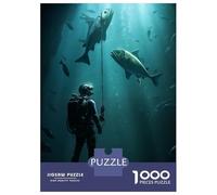 Puzzle Per Adulti 1000 Pezzi Diving Deep Sea With Fish Puzzle Rompicapo Gioco Difficile Regali Difficili Per Amici E Familiari 38x26cm/1000pcs