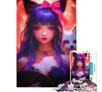 Puzzle per adulti 1000 pezzi Dolce ragazza gatto anime Puzzle da 1000 pezzi Decorazione per la casa Giocattolo Arte da parete Regalo di Natale Compleanno (50x75cm)