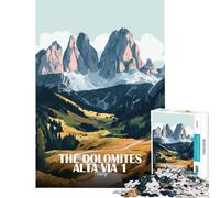 Puzzle per adulti 1000 pezzi Dolomiti Alta Via Italia Giochi rilassanti Sfida per l'intelligenza Giocattolo avvincente Ottimo regalo Attività per la famiglia (Dimensioni 50x75cm)