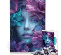 Puzzle per adulti 1000 pezzi Donna con grandi petali in testa Colore Gioco interattivo Per divertimento in famiglia Per rafforzare l'amore tra le coppie 38x52cm