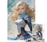 Puzzle per adulti 1000 pezzi Donna guerriera bionda Decorazione per la casa Giocattoli Opera d'arte Regalo Gioco impossibile Ogni pezzo è unico - Dimensioni 50x75cm