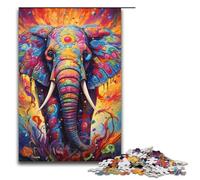 Puzzle per adulti 1000 pezzi Doodle colorato elefante puzzle gioco giocattoli divertenti 1000 pezzi (38x26 cm)