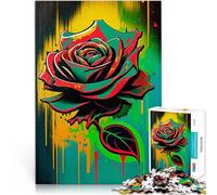 Puzzle per Adulti 1000 Pezzi Doodle rose Trainieren Sie Ihr Gehirn und Ihre Hände Geeignet für die Schreibtischdekoration38x26cm