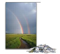 Puzzle per adulti 1000 pezzi Doppio arcobaleno attraverso la valle dopo la pioggia Puzzle Ogni pezzo è unico - Gioco divertente e stimolante per tutta la famiglia 1000 pezzi (38x26 cm)