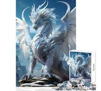 Puzzle per adulti 1000 pezzi Drago anziano del cielo bianco Decorazione per la casa Giocattoli Opera d'arte Regalo Gioco impossibile Ogni pezzo è unico - Dimensioni 50x75cm