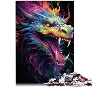 Puzzle per adulti 1000 pezzi Drago Artistico colorato Giochi di relax Sollievo dello Stress Staycation Uccidi il tempo per i 14 anni e più 26x38cm