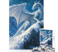 Puzzle per adulti 1000 pezzi Drago bianco sulla cima della montagna Giocattoli antistress Regali di Babbo Natale segreto Gioco pratico Lista dei desideri con Babbo Natale Dimensioni 50x75cm