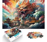 Puzzle per adulti 1000 pezzi Drago Cinese colorato Difficile e sfida Staycation Uccidi il tempo adatto per adolescenti dai 14 anni e oltre 50 x 70 cm