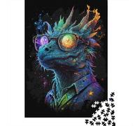 Puzzle per adulti 1000 pezzi Drago cosmico indossa occhiali Puzzle di carta per adulti Giochi di puzzle sostenibili Regali di Halloween 1000 pezzi (38x26 cm)