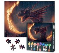 Puzzle per adulti, 1000 pezzi, drago del fuoco, puzzle sfidante per adulti, 70 x 50 cm, puzzle per donne, decorazione della casa, regalo di compleanno