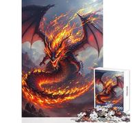 Puzzle per adulti 1000 pezzi Drago di fuoco dipinto a olio Giocattoli antistress Idee regalo Gioco pratico Migliorare l'amore tra coppie Dimensioni 50x75cm