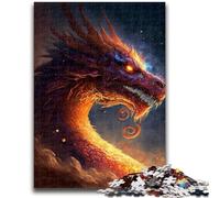 Puzzle per adulti 1000 pezzi Drago di fuoco in paradiso Puzzle per adolescenti, attività divertenti per la famiglia a casa, regalo di compleanno, regali di viaggio 38x26cm