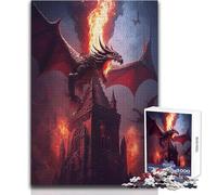 Puzzle per adulti 1000 pezzi Drago di fuoco Rompicapo Giochi per famiglie Vacanze a casa Idee regalo per ammazzare il tempo Dimensioni 38x52cm