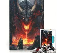 Puzzle per adulti 1000 pezzi Drago e Cavaliere, Antistress, Rilassante e Stimolante per la mente, ideale per compleanni e Natale 38x26cm