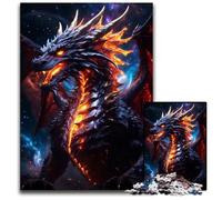 Puzzle per adulti 1000 pezzi Drago Fuoco Notte Galassia Puzzle in legno BrainChallenging Fai da te Gioco decorativo Giocattolo interattivo per famiglie 1000 pezzi (75x50 cm)