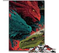Puzzle per adulti 1000 pezzi Drago misterioso, antistress, sfida difficile, regali di Babbo Natale segreto per età 14 anni in su (dimensioni 26x38cm)