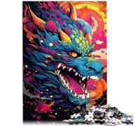 puzzle per adulti 1000 pezzi drago retrò Concorso velocità mano Adatto per la decorazione del desktop 38 x 52 cm per adolescente Età 14 anni in su