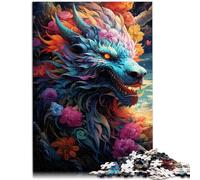 Puzzle per adulti 1000 pezzi drago sotto rose Difficile e impegnativo sfida per l'intelligenza del cervello giocattolo dipendente 26 x 38 cm