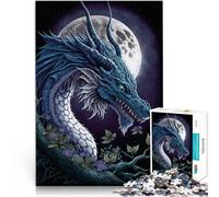 Puzzle per Adulti 1000 pezzi Drago sulla Luna Concorso Velocità Mani Migliorare l'amore Tra Coppie per Adolescenti 14 Anni e Oltre 26x38cm