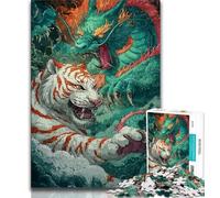 Puzzle per adulti 1000 pezzi Drago Tigre Lotta per adolescenti attività per famiglie divertimento a casa regalo di compleanno regali di viaggio 75x50cm