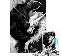 Puzzle per adulti 1000 pezzi Drago Yin Yang Gioco rilassante Sfida per cervello e intelligenza Giocattolo avvincente Ottimo regalo Attività per la famiglia (Dimensioni 38x26cm)